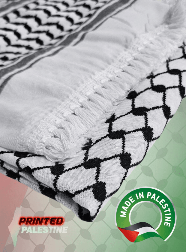 Originele Palestina sjaal kopen gemaakt in Palestina kleur zwart-wit