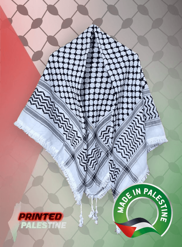 Originele Palestina sjaal kopen gemaakt in Palestina kleur zwart-wit