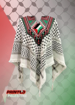 Tatreez Keffiyeh sjaal uit Palestina met Vlag 🇵🇸