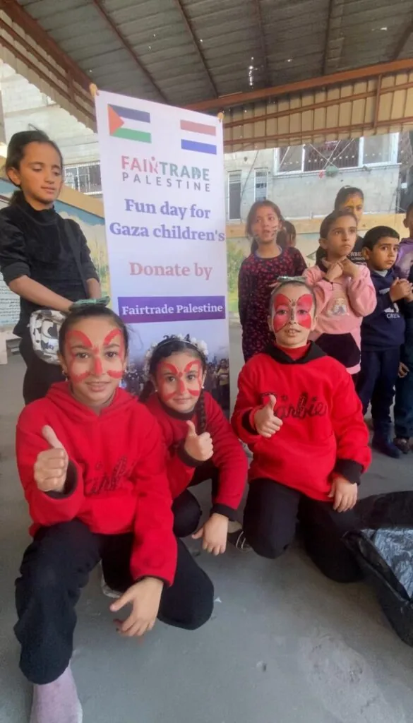 fairtrade palestine verzorgt vermaak tijdens genocide in gaza
