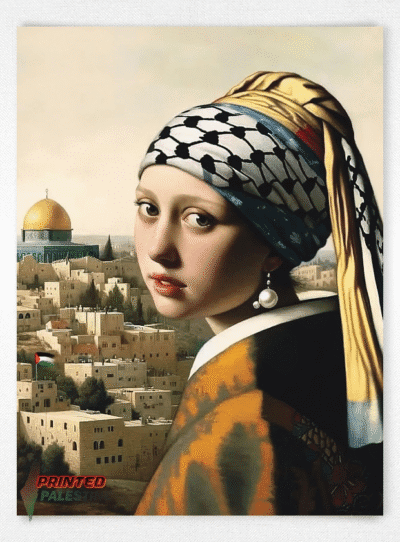 'Meisje met de Keffiyeh' canvas poster [30x40cm]