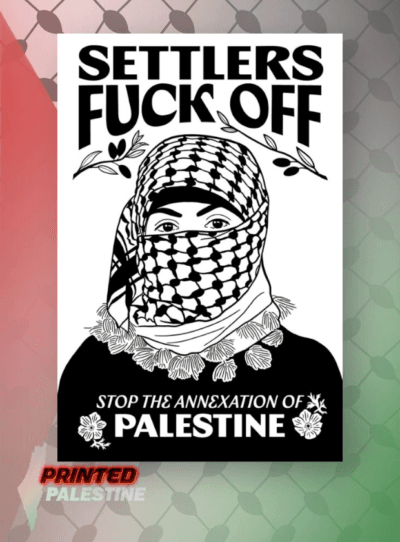 Free Palestine from settlers Stickers