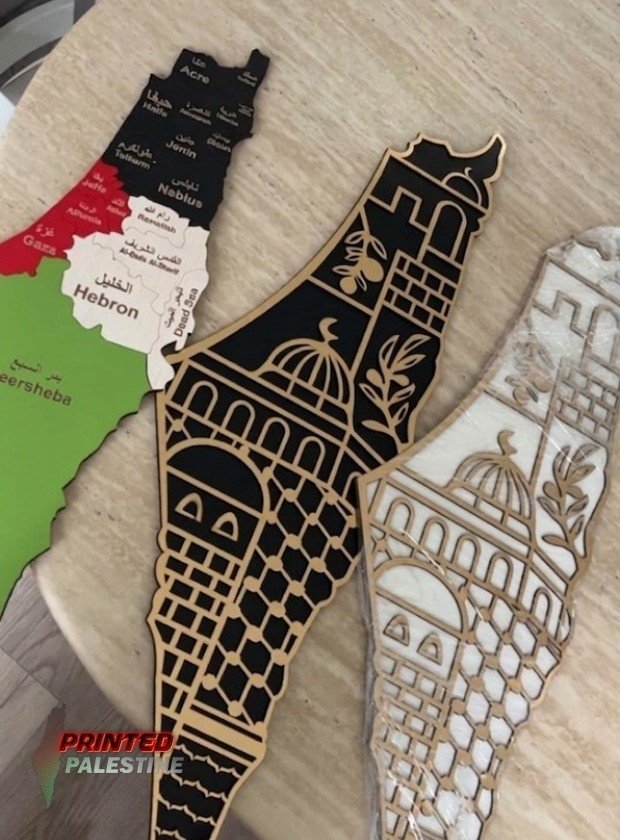 houten kaart van palestina