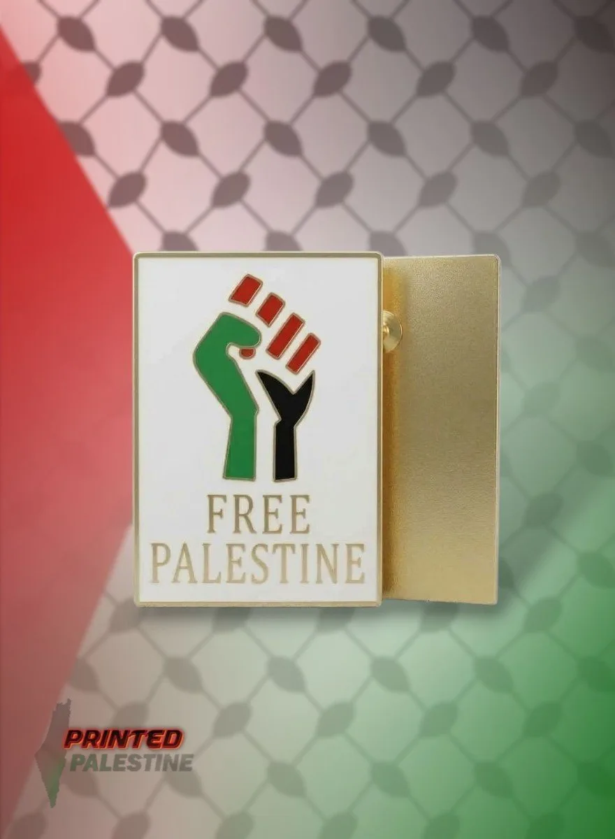 Free Palestine Powerfist Pin