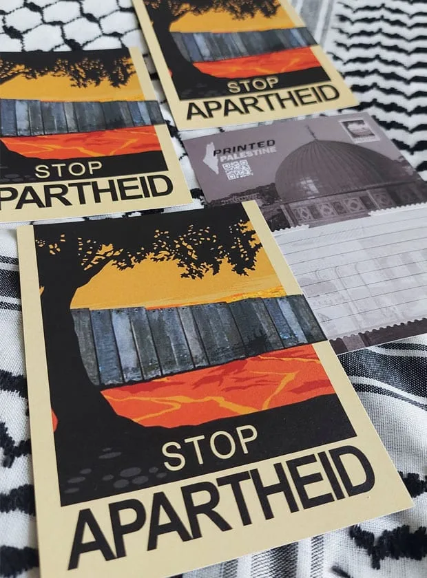 palestina-ansichtkaart-visit-palestine-gaza-illegale-muur-israel-mensenrechten-scheidingsmuur-los