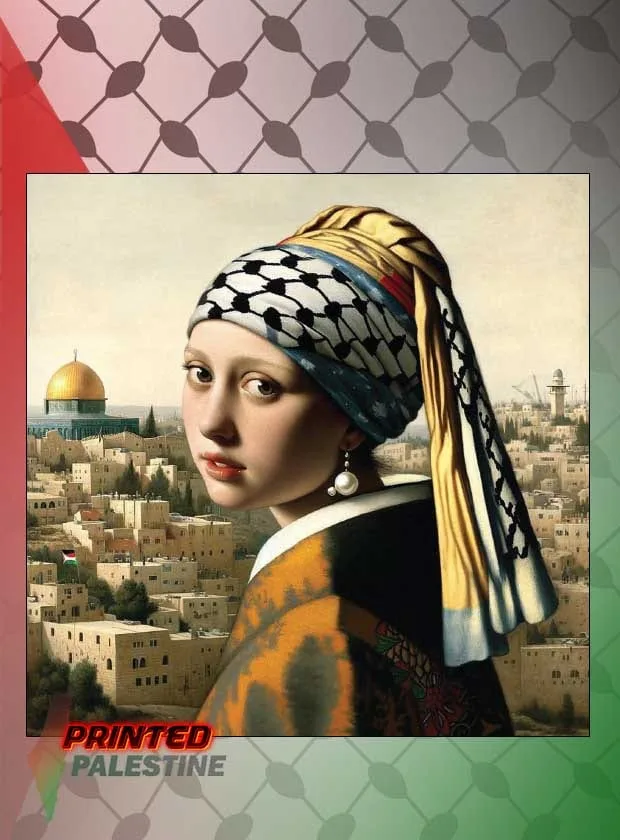 palestina-stickers--meisje-met-de-parel--johannes-vermeer