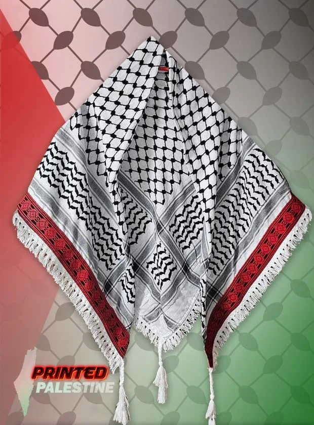 originele keffiyeh met tatreez uit palestina