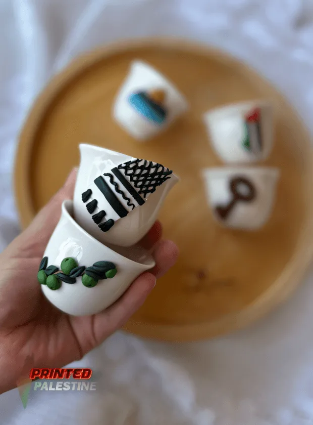 Keramiek koffiekopje hoogwaardig uit Palestina handgemaakt