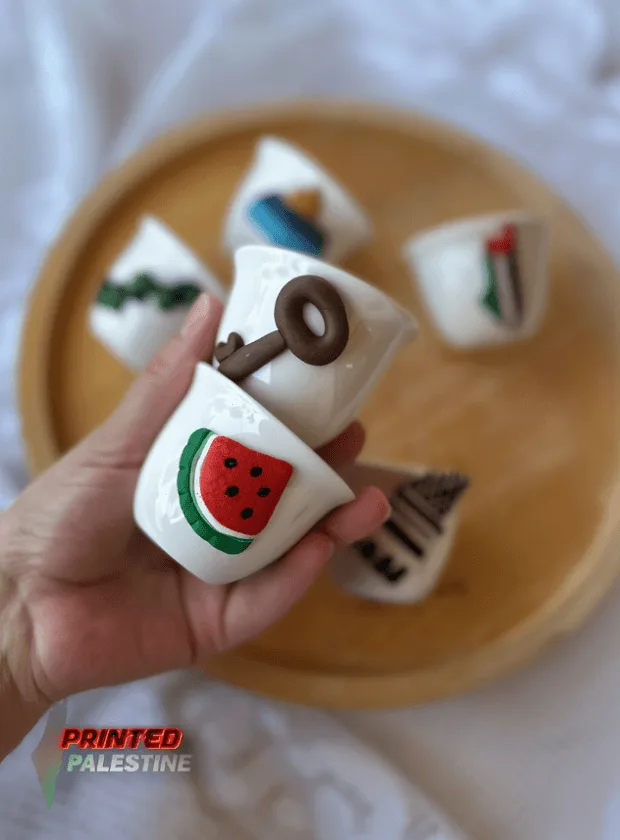 Keramiek koffiekopje hoogwaardig uit Palestina handgemaakt